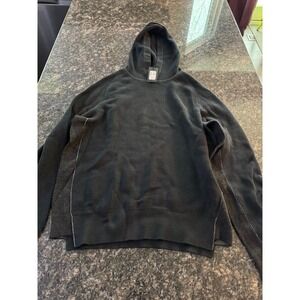 Rag & Bone unisex Gabe Splice Hoodie Black Knit Sweater MBS25S026SD26 L